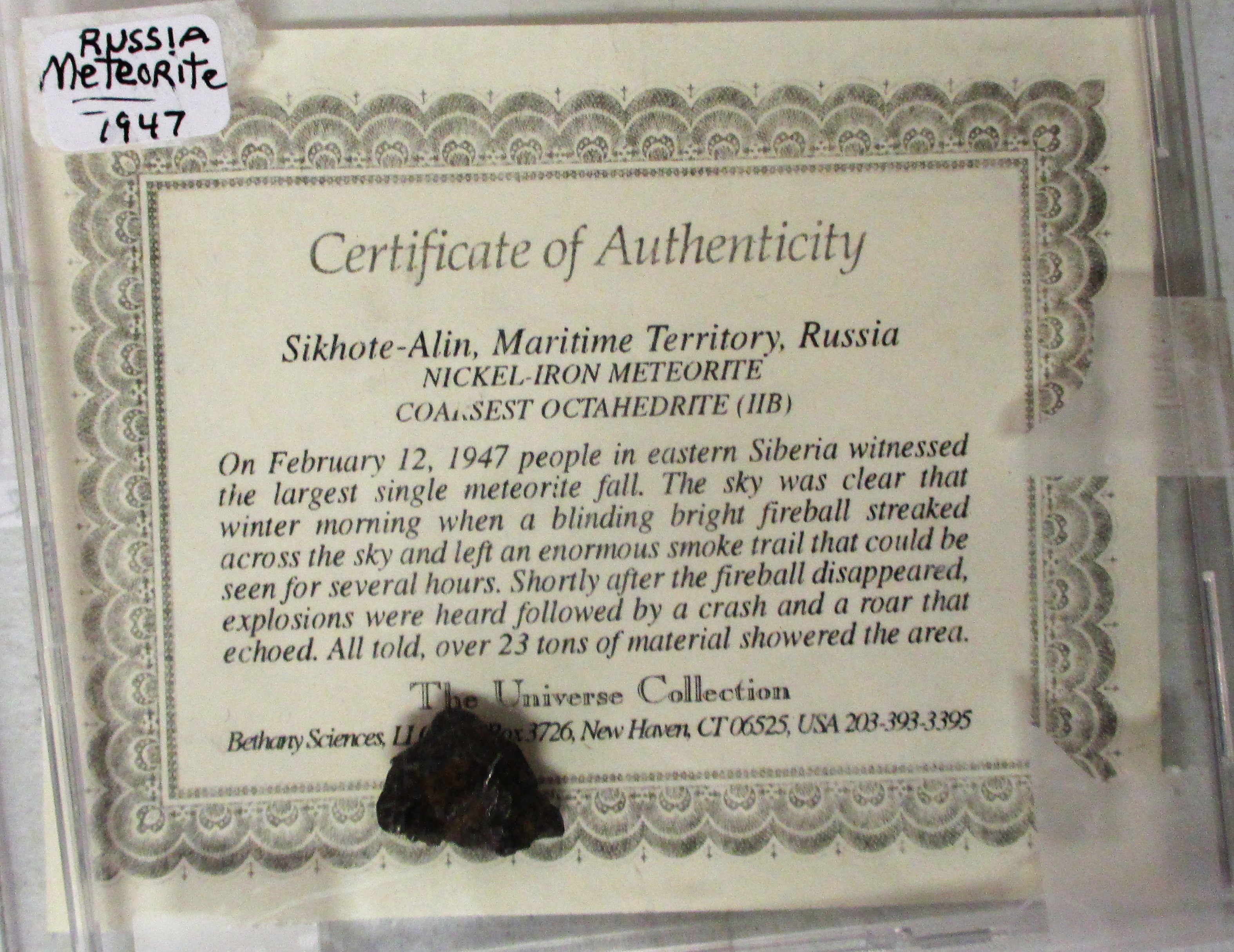 59: 1947 Russian Meteorite