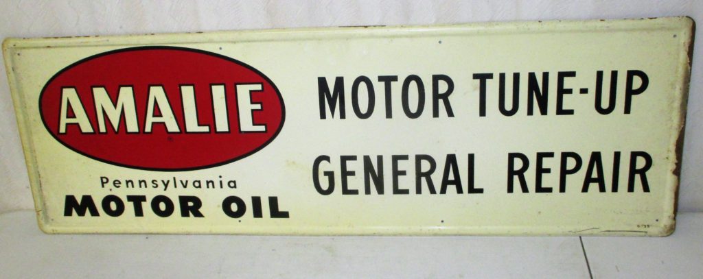68: Amalie Tin Motor Oil Sign