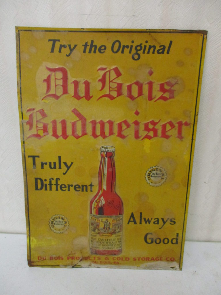 Lot 108: DuBois Budweiser Tin Sign
