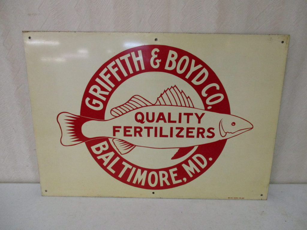 Lot 121: Griffith & Boyd Co Fertilizer Tin Sign - SST