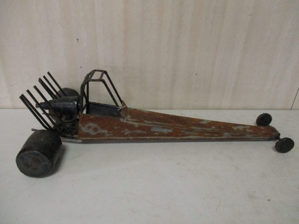 Lot 184: Handmade Steel Racecar - 30" Long