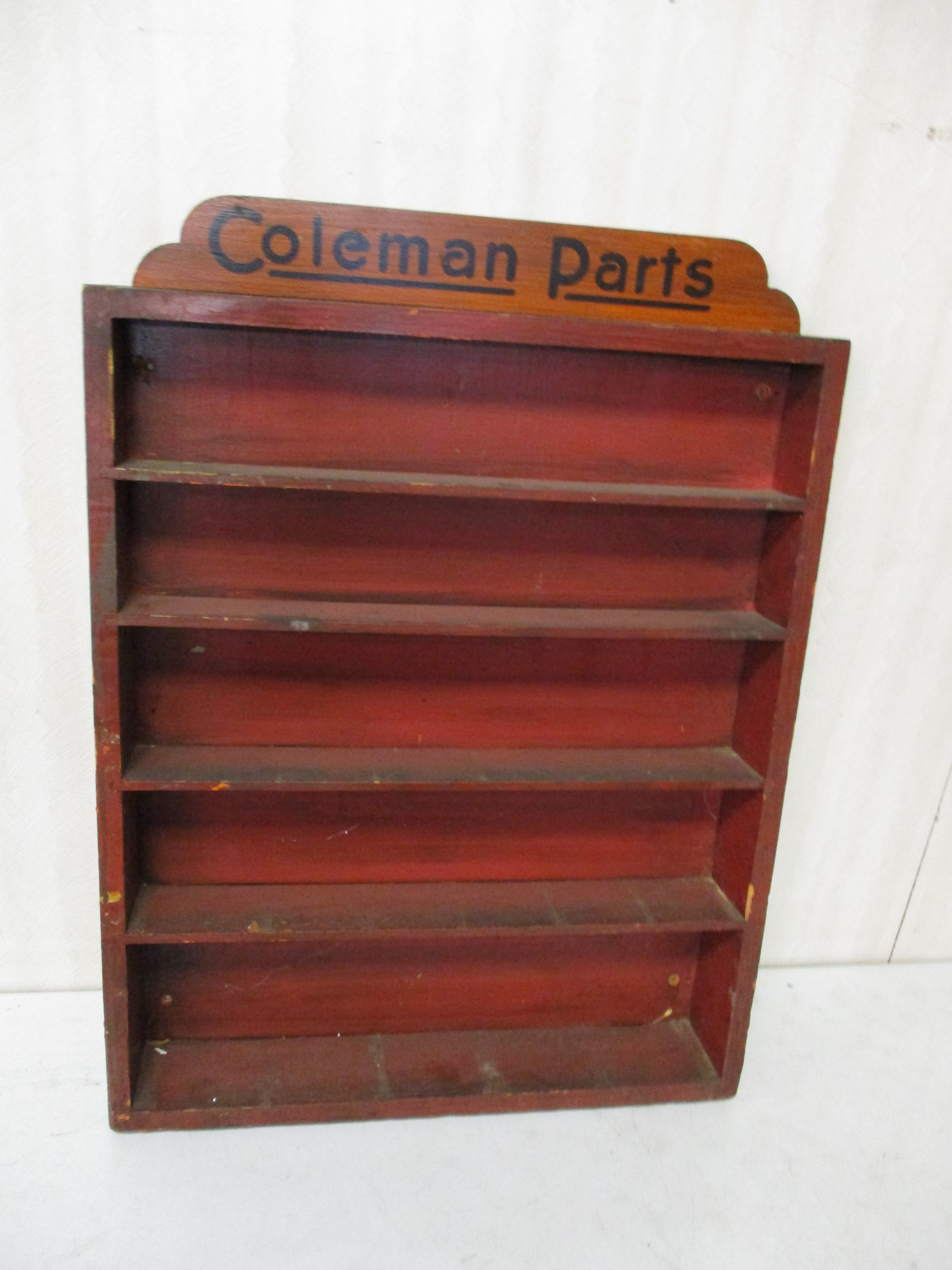 Lot 195: Coleman Parts Shelf - 22" X 29"
