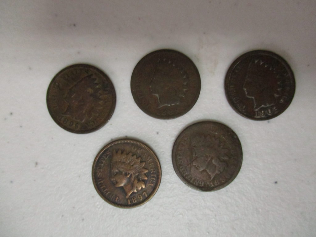 Lot 23: (5) Indian Head Pennies