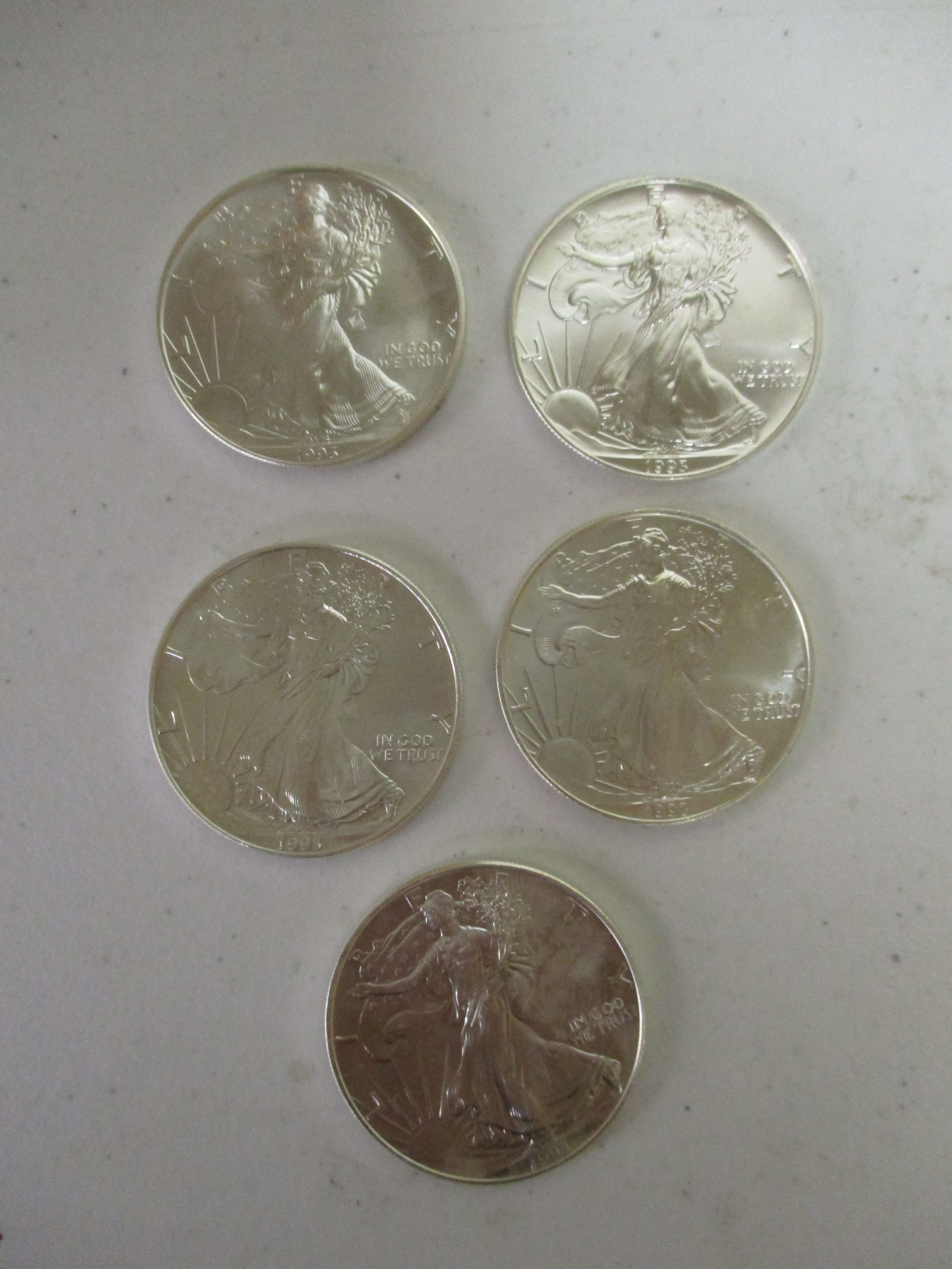 Lot 29: (5) Silver Eagles (by The Piece, Take 5)