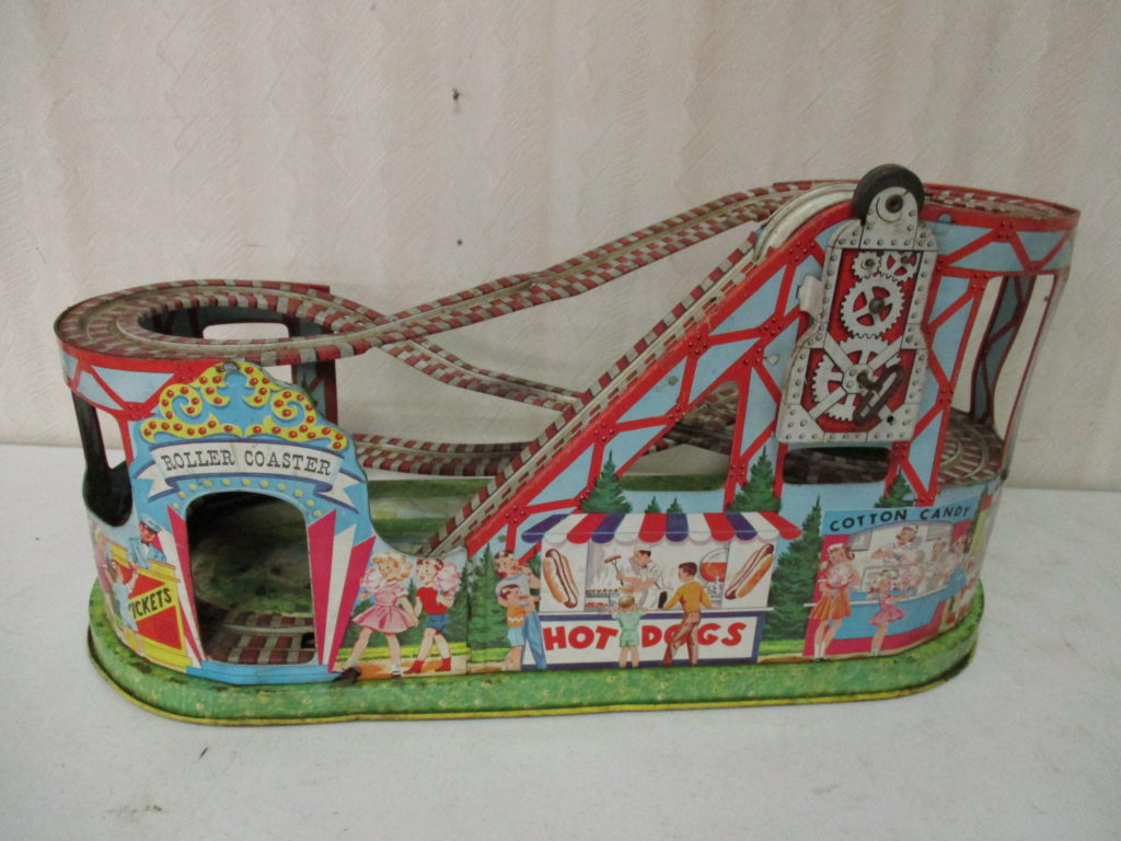 Lot 52: J Chein Windup Roller Coaster Lithograph Toy