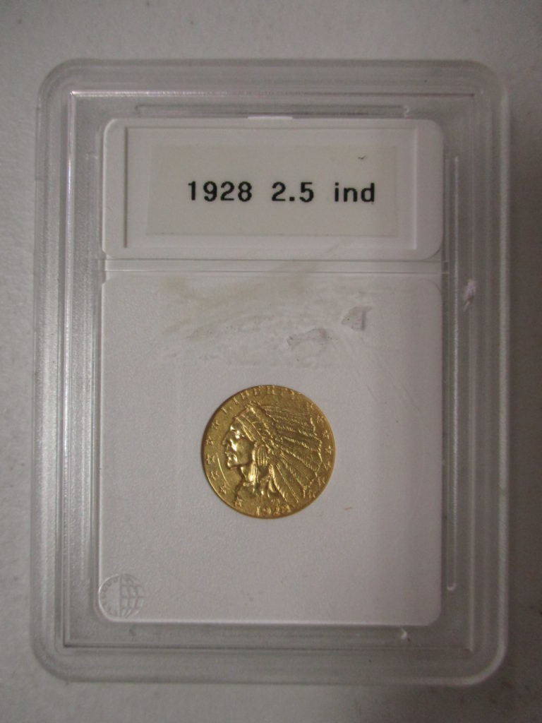 Lot 6: 1928 $2 1/2 Indian Head Gold Coin