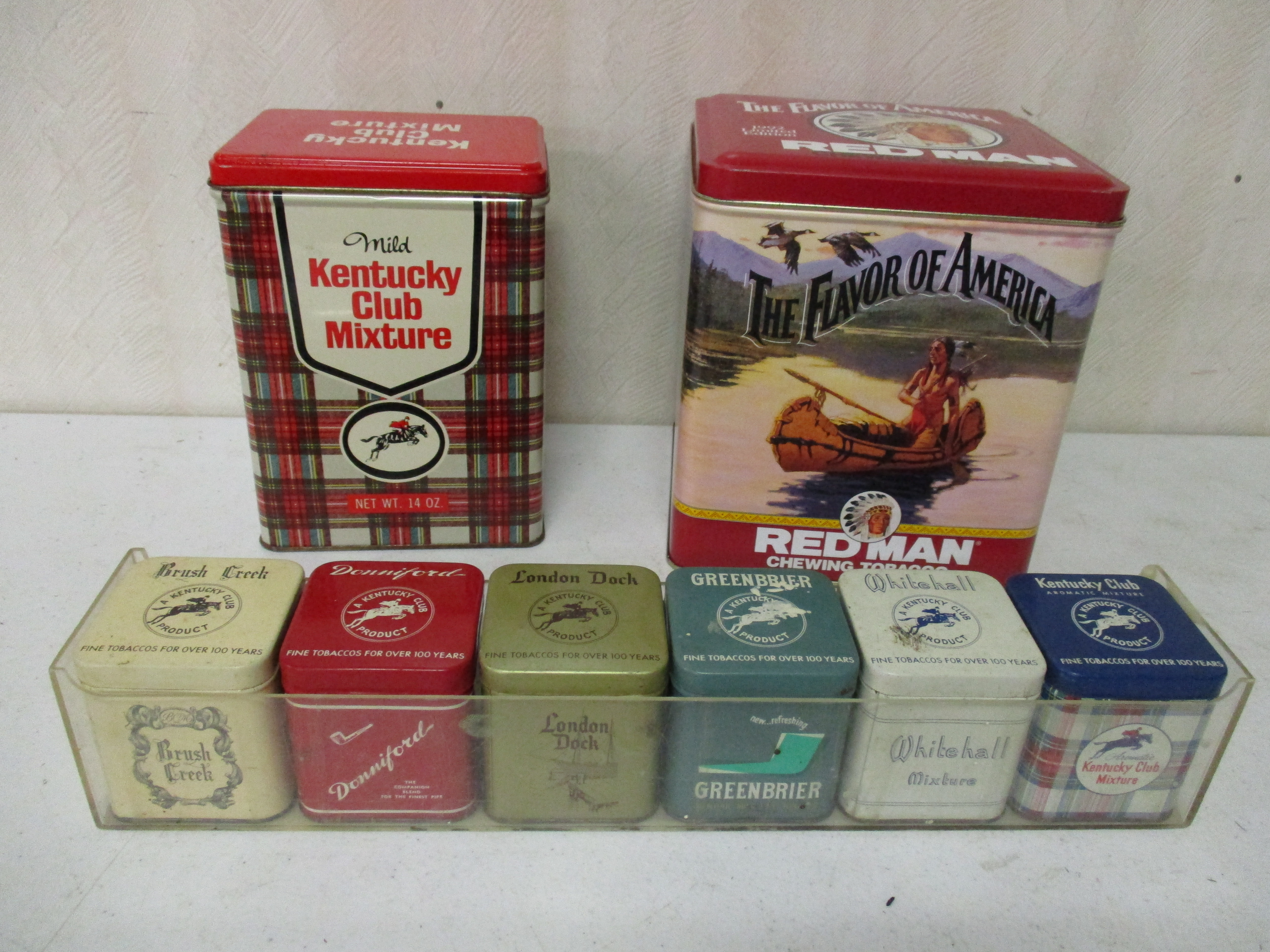 Lot 85: Redman, Kentucky Club And (6) Misc Tobacco Tins
